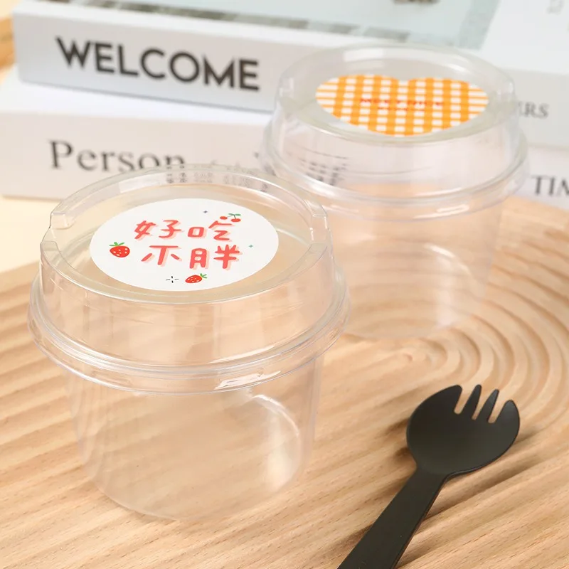50Pcs 150ML Disposable Mousse Cups Cake With Lid Clear Plastic Boxes Ice-Cream Dessert Picnic Pudding Jelly Dessert Yogurt Cups