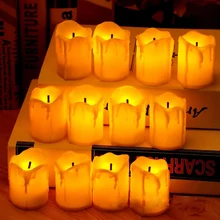 

LED Flameless Candle Lights New Year Candles Battery Powered Led Tea Lights Easter Candle Holiday Party Wedding Decorations