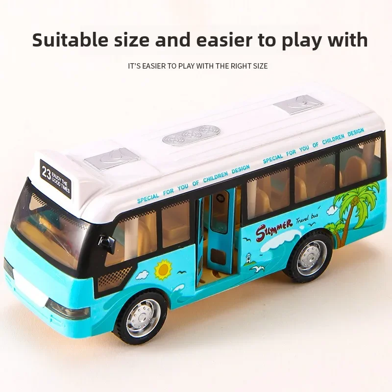 School Bus with Sound and Light Children Toys Cars Plastic Little Cars City Bus Friction Powered Cars Play Toys Gift for Kids 3