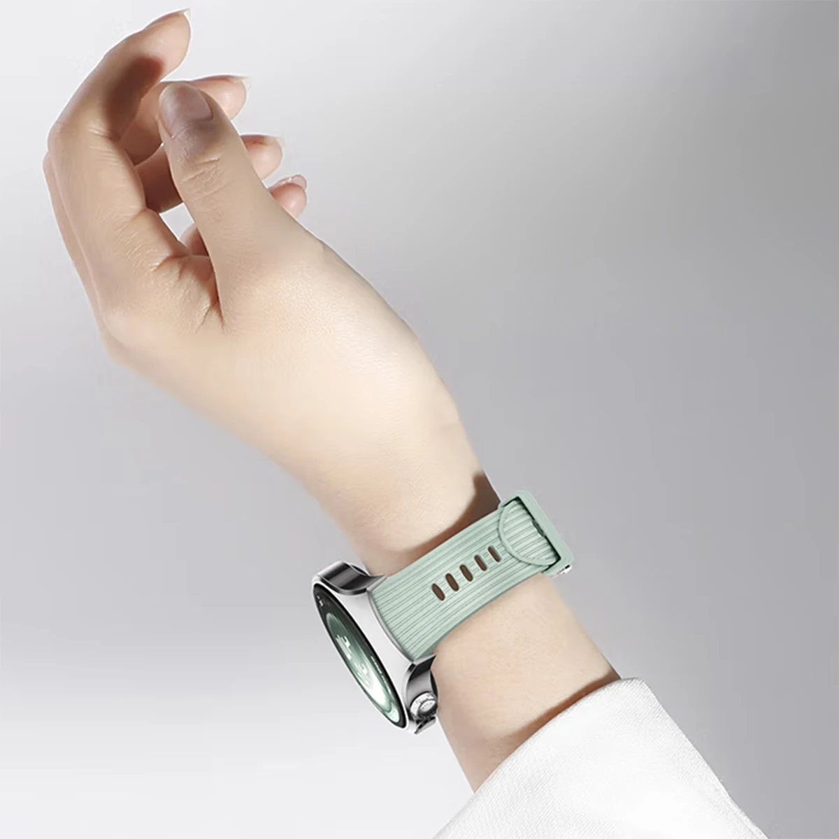 Breathable Silicone Sport Strap - No Gaps Elastic Smartwatch Band