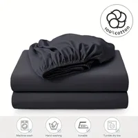 Drap-housse en coton de couleur unie avec bande élastique, housse de matelas King Size 140x190 200x200 6