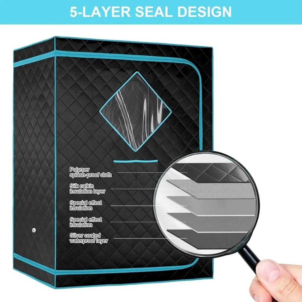 Home Double Steam Sauna, Full Body Hydrotherapy for 1 or 2 People, Two 4-liter Steamers, Two Folding Chairs, Portable Sauna Tent 4