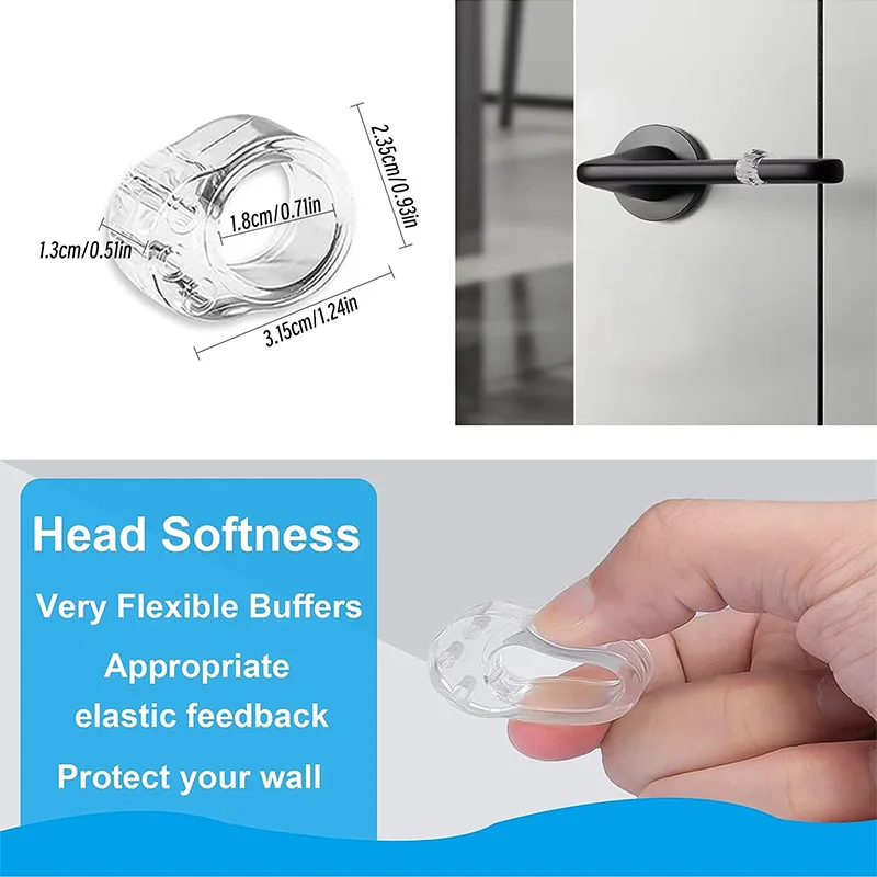 Door Stopper Silicone Door Stopper Door Stopper Bumpers Silicone Rubber Bumpers 1/8Pcs Door Stop Silicone Door Handle er Wall Protective Handle Bumper Furniture Protections Crash Pad Shockproof Ring