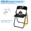 4 Pack Plastic Folding Chairs Stackable Commercial Chairs Portable Event Seating Black Chairs 5