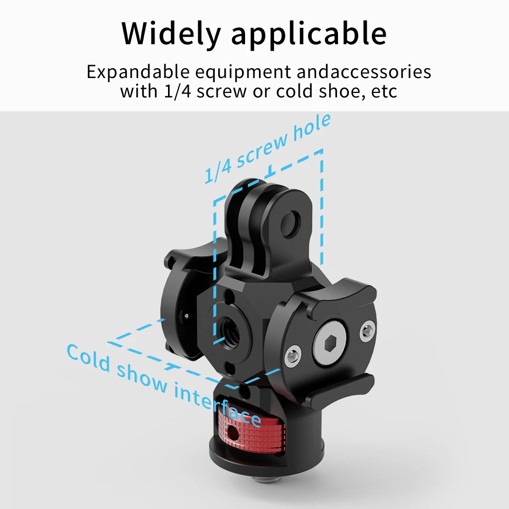 Neue Action Kamera Mount Adapter Dual Kalten Schuh Montieren Stativ Adapter 1/4 3/8 für GoPro Studio Vlog Verlängerung Halterung Zubehör – Detail 5