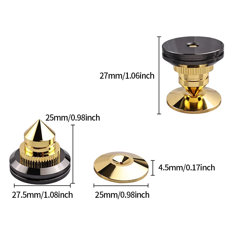 Speakers Stand Foot Spikes Mount Loudspeaker Box Nails Pads Shockproof 4PCS