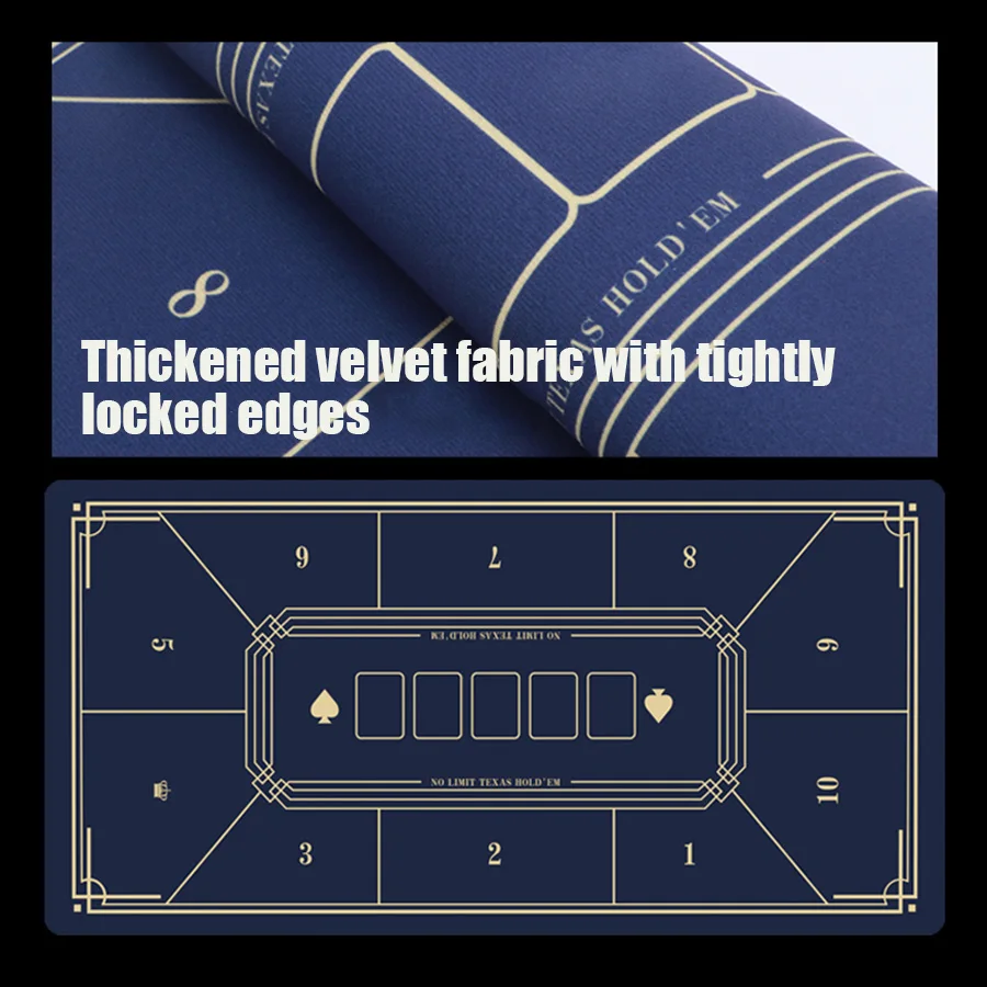 120x60cm Velvet Texas Poker 180x90cm Tablecloth Table Mat Anti Slip Special Rubber Poker Mat Chip Texas Tablecloth