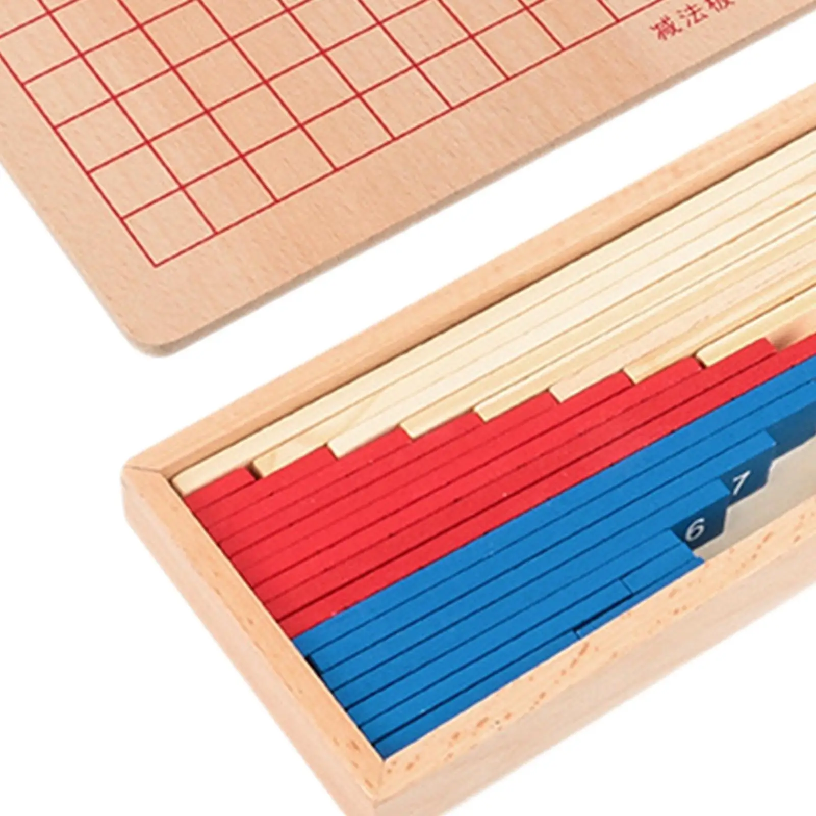Montessori Math Toys Material Learning Teaching Aids Sensory Toys Addition Subtraction Strip Board Wooden Subtraction Board