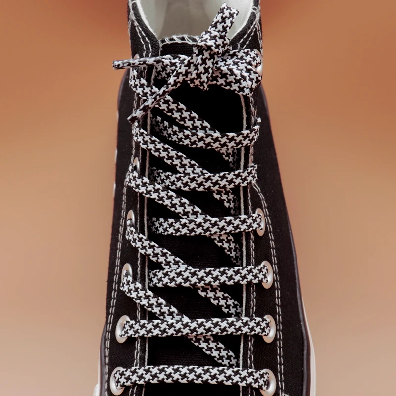 Weiou Strings Double Color Mixed Houndstooth Flatlaces Charmed Pro Laces 7MM Durable Officialacets Regular Grid Easy Wear Cords