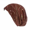 Spring/Summer Light Bright Thin Strip Decoration Double Fabric Breathable  Skullies & Beanies  Spring  Muslim BeaniesHat 3