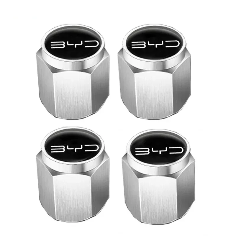 For BYD Atto 3 Yuan Plus Song Plus Tang Han TAN Seal Dolphin Etc. Car Wheel Tire Air Valve Caps Stem Cover with Logo Accessories