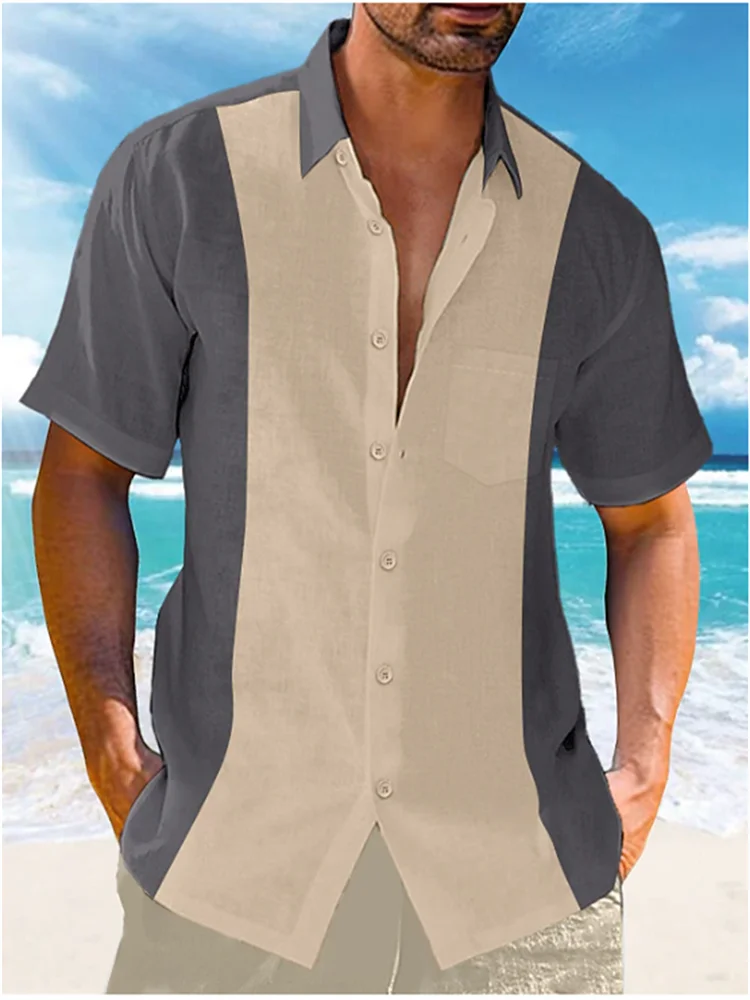 Men's Summer Casual Short Sleeve Shirt Beach