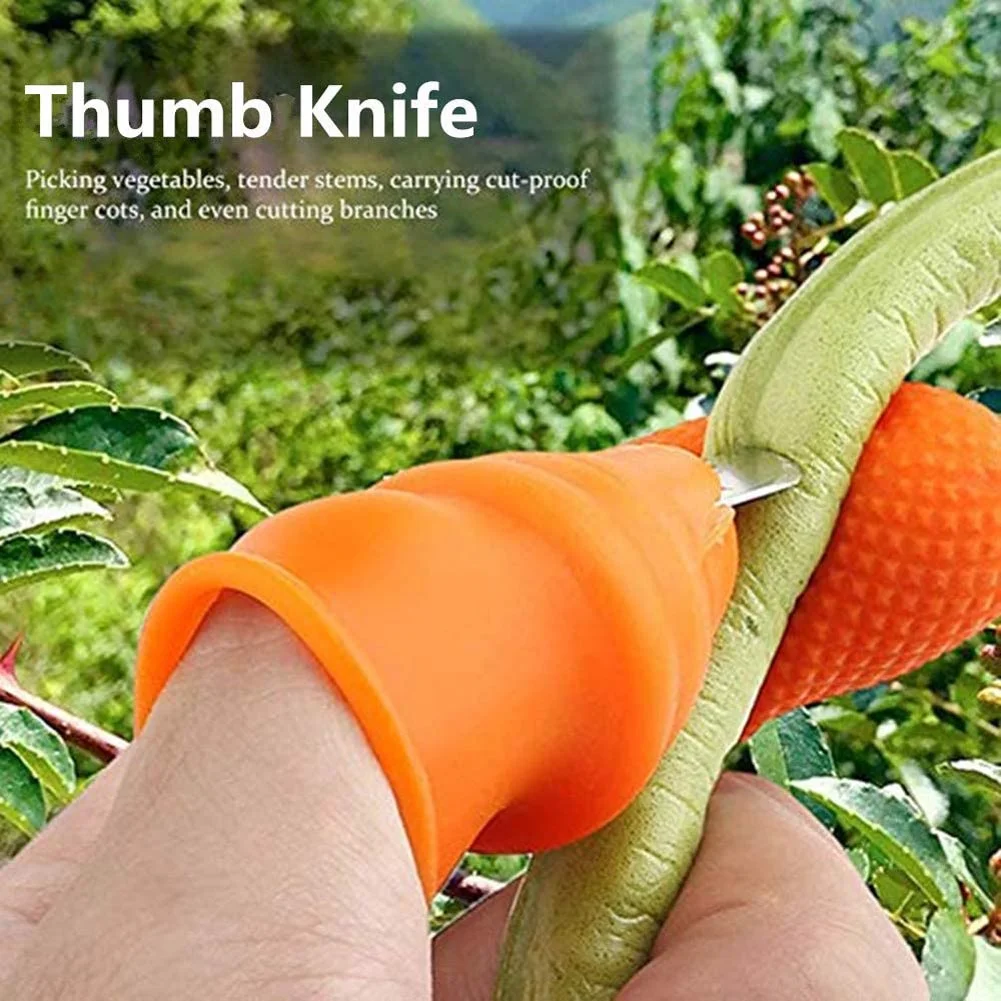 

1 Set Silicone Finger Protector With Blade For Fruits Vegetable Thumb Knife Finger Guard Kitchen Gadgets Kitchen Accessories