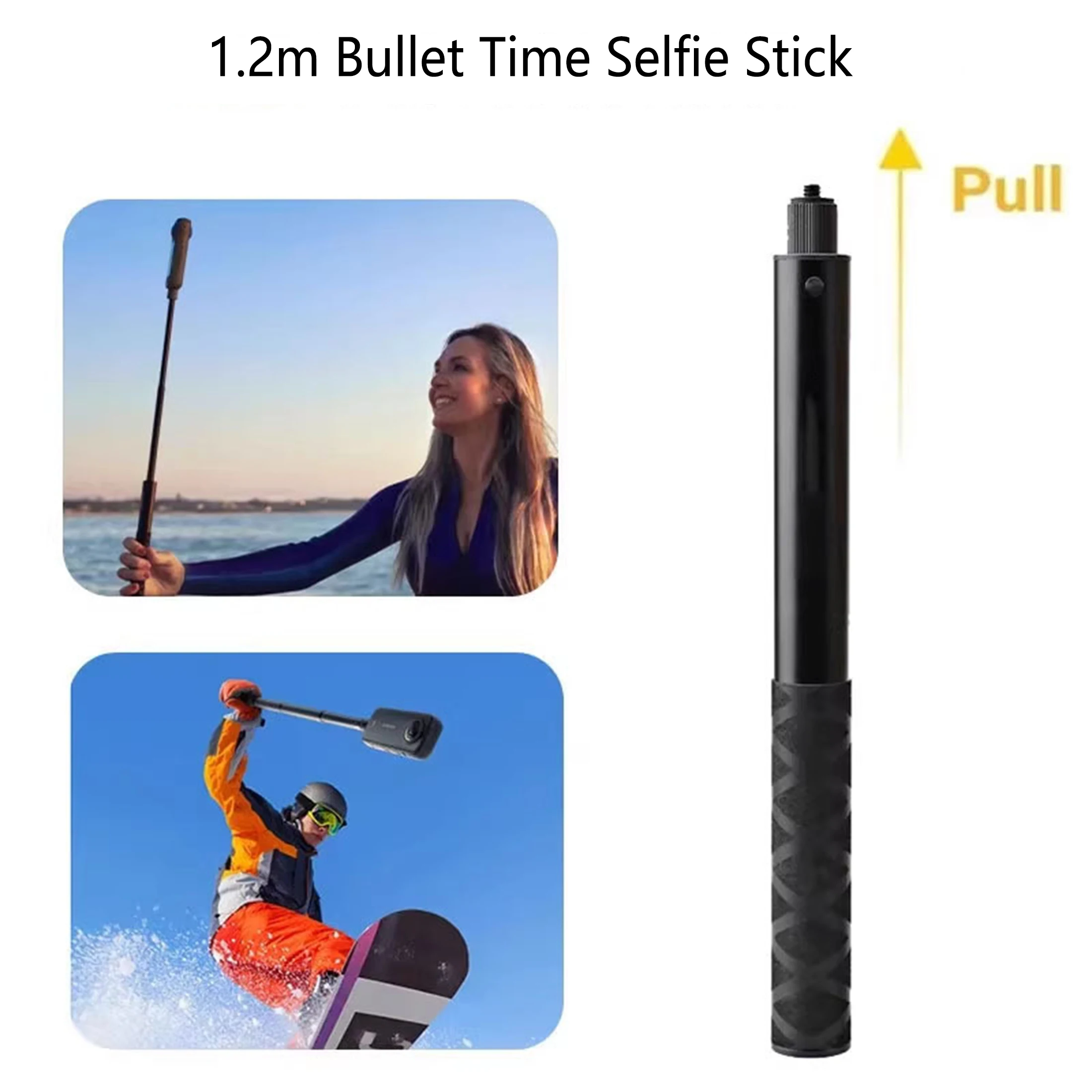 Long 120cm Pull-out Invisible Selfie Stick For X4, X3, X2, X, Insta360 ONE R, RS, Insta 360 Camera_voghion.com
