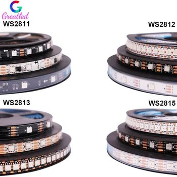 WS2812B WS2811 WS2813 WS2815 30/60/144 leds/m 스마트 픽셀 RGB LED 스트립, WS2812 개별적으로 다룰 수 있는 Led 테이프 조명 DC5V 12V