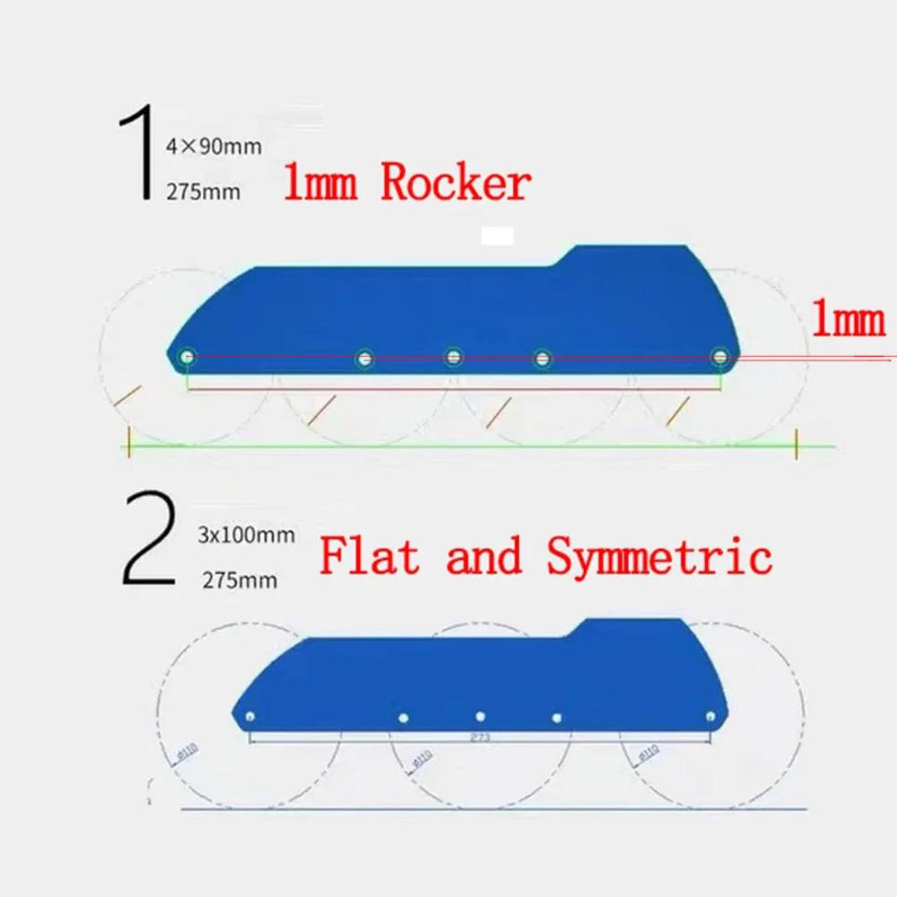Inline Skate Frames 4x90/3*100mm Speed Skating 273mm Wizard Pitch 150-195mm Mounting Speed Slalom Base Patines Chassis roller skate frame