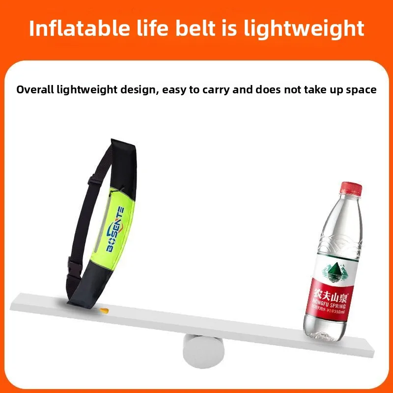 Men Life Jacket Waist Belt Automatic Inflation Adult Large Buoyancy Fishing Special Portable Car Fishing Swimming Life Buoy