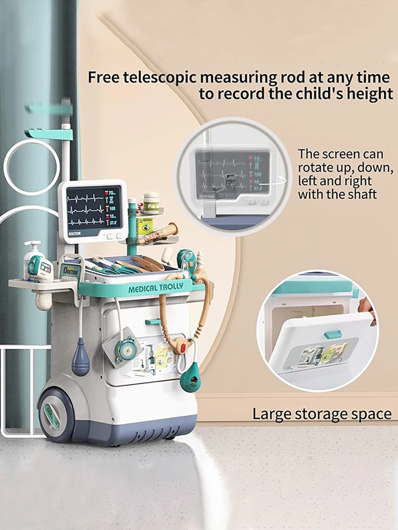 Deluxe Children's Doctor Set -26 piece hypothetical medical station toy set ，gift for toddlers 3