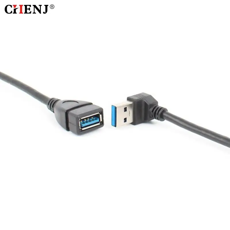 Cabo de Extensão Usb 3.0 90 Graus Acima para Baixo Esquerda Direita Macho para Fêmea Super Velocidade 5gbps Usb Data Sync Cabos de Carregamento