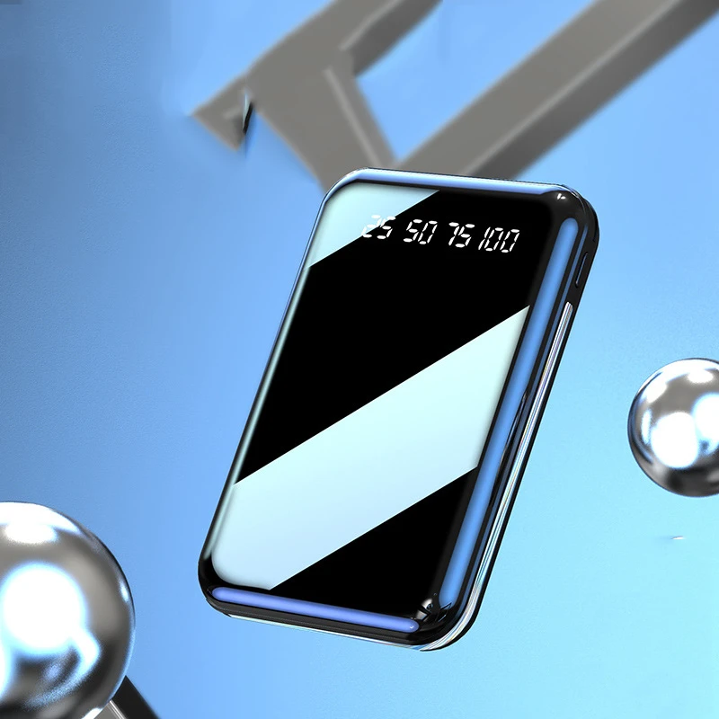 20000mAh Mini Power Bank Portable Charger Mirror Screen LED Digital Powerbank for iPhone Samsung Huawei Xiaomi External Battery 3