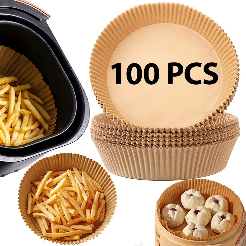 50/100Pcs Air Fryer Baking Paper for Barbecue Oven Pan Pad Oil-proof AirFryer Oil-Proof Disposable Paper for Oven Baking Tools air fryer baking paper