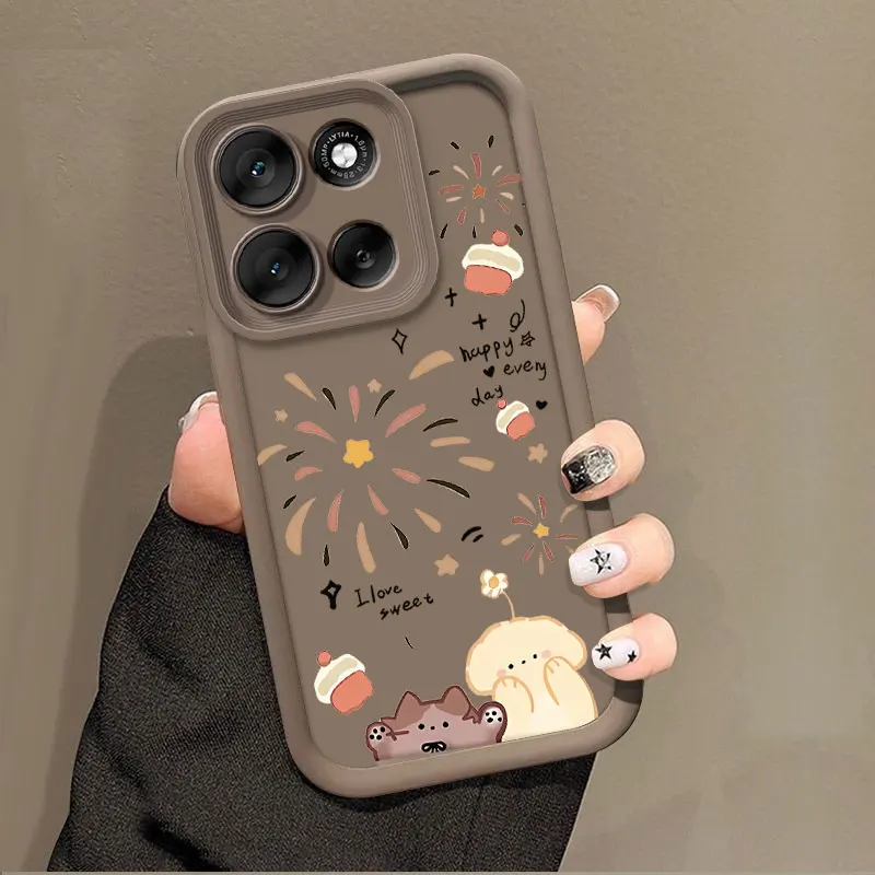 Fashionable Cute Cartoon Cat Silicone Shockproof Protective Back Cover Case