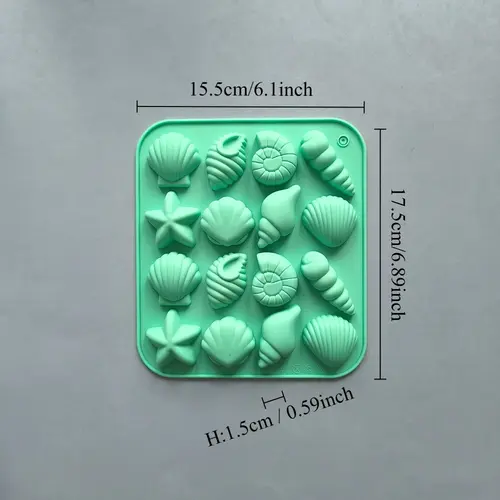 Chocolate Silicone Mold 3D Shell Marine Animal Shape - 16 Cavity Candy Cake Decor Mold for Pudding Jelly DIY Baking Supplies - Image 8