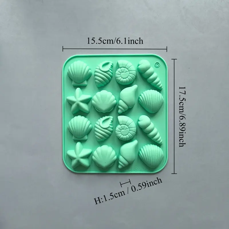 Chocolate Silicone Mold 3D Shell Marine Animal Shape - 16 Cavity Candy Cake Decor Mold for Pudding Jelly DIY Baking Supplies - Image 8