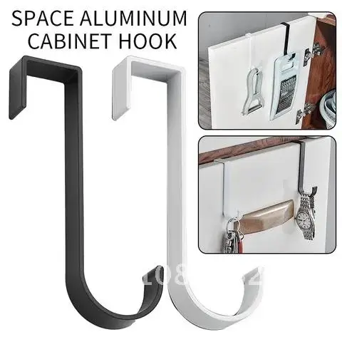 

Stainless Steel Over The Cabinet Door Hook S-Type Door Hanger Bathroom Kitchen Nail-Free Wall Mounted Coat Racks