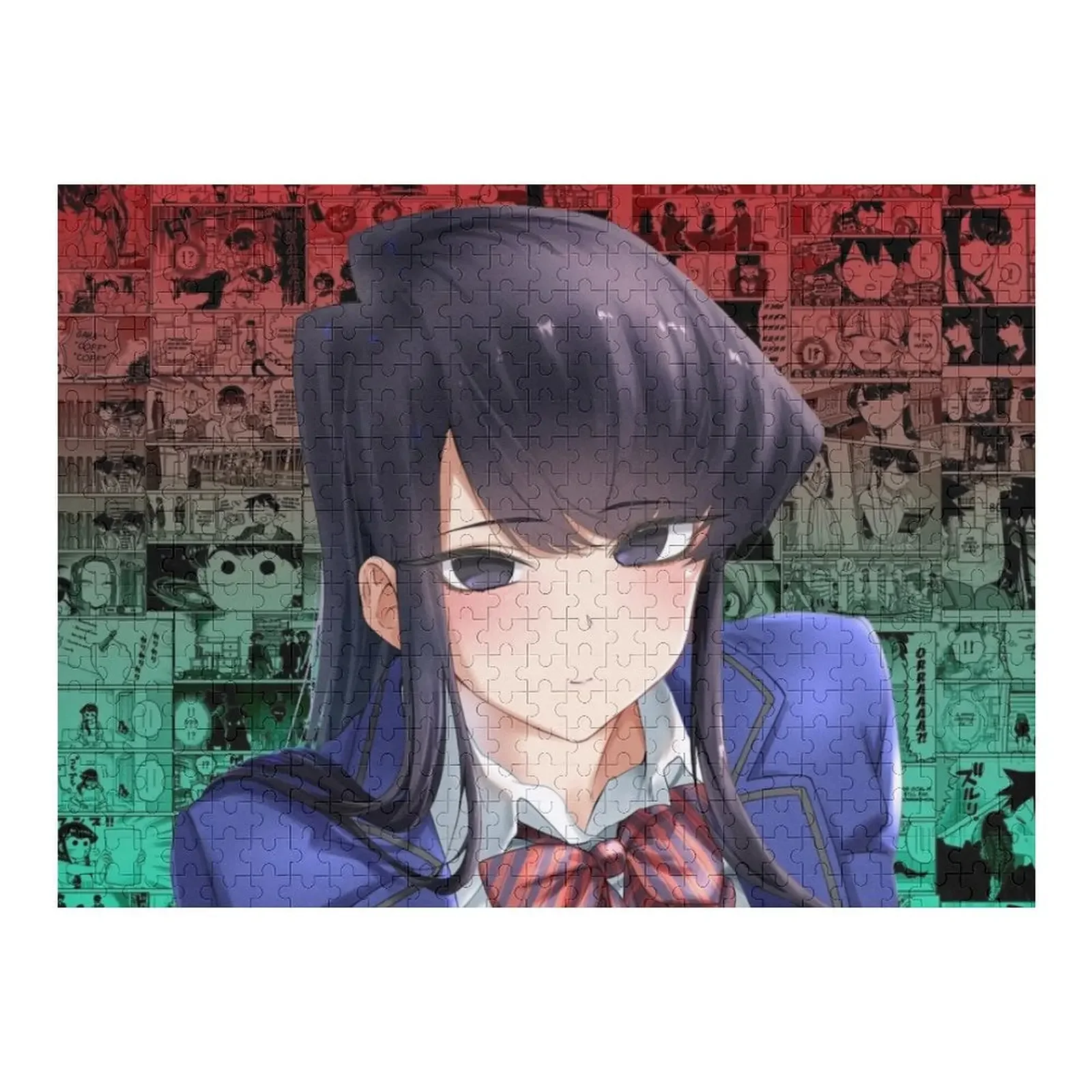 

Komi on gradient manga background - Komi Can't Communicate Jigsaw Puzzle Iq Custom Name Wood Puzzle