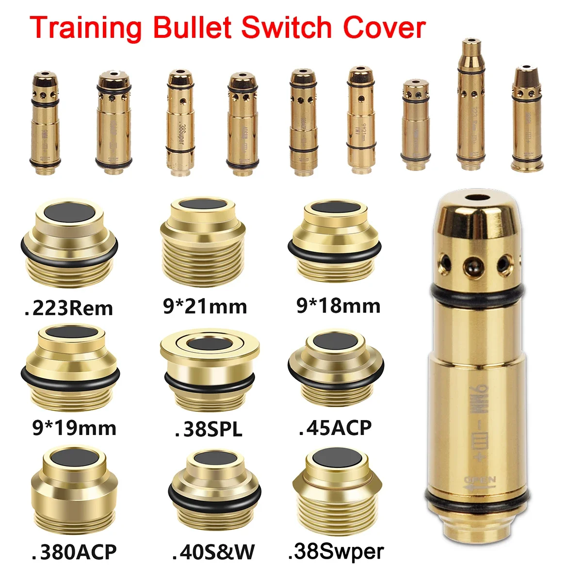 Dry Fire Laser Trainer Laser Bore Sight Laser Sight Red Dot Laser Sight Hunting 9mm Dry Fire Training Laser Bullet Boresighter For G17 G19 G43 380 ACP .223Rem 40S&W Cartridge Red Laser Bore Sight