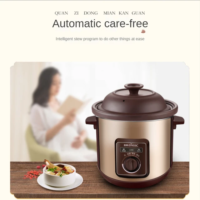 Crock pot automatic small electric stew pot stew soup casserole home  ceramic cooking soup porridge multifunctional household - AliExpress