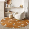 Leopard Print Bedroom Decor Round Rug Fluffy Soft Carpets for Living Room Modern Minimalist Plush Carpet Home Non-slip Floor Mat 2