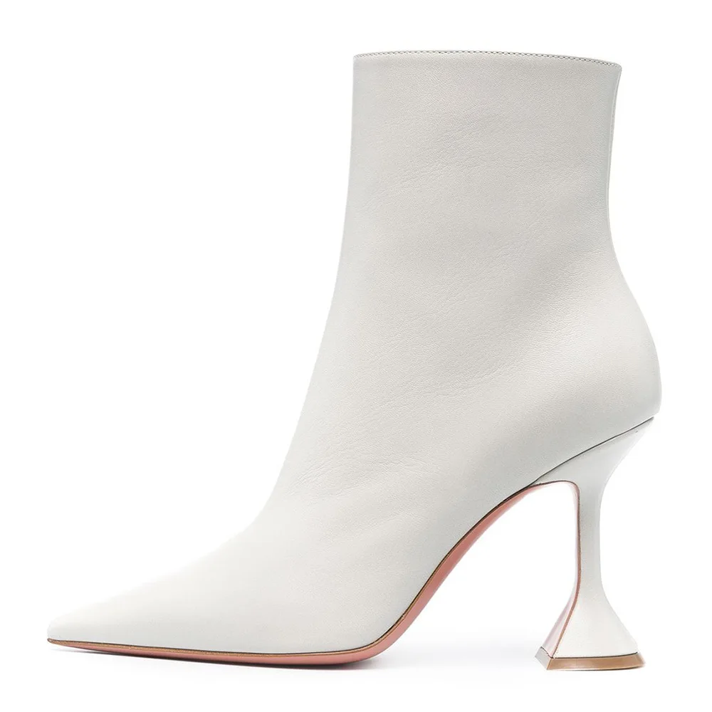 

Serpentine Ankle Boots Red Wine Glass High Heels Zapatillas De Mujer Ladies Side Zipper Botas Bota Feminina Leather Women Shoes