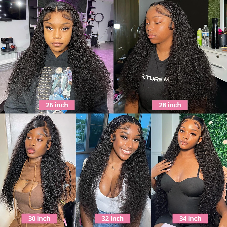 30 40 Inch Deep Wave Frontal Wig Water Curly Lace Front Human Hair Wig 13x4 Lace Frontal Human Hair Wigs PrePlucked Hairline