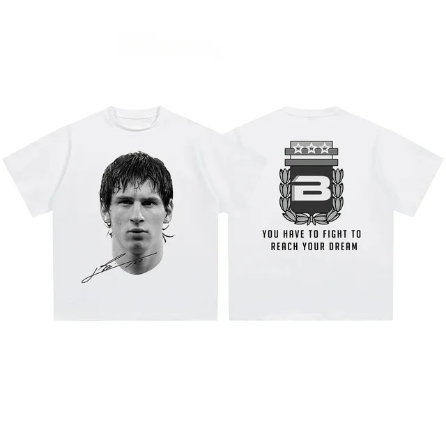Cristiano Ronaldo Neymar Lionel Messi Football Superstar Portrait Printed Tee Men Women Cotton Loose Casual Short Sleeve Tshirt 5