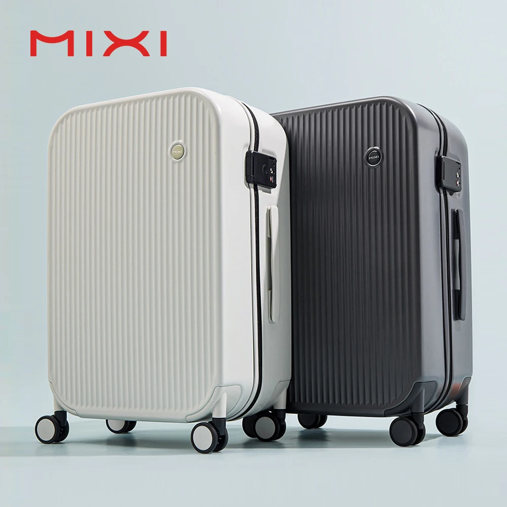 Travel Luggage Mixi Carry On 20'' 24'' 26'' Suitcase Hardside Rolling 100% PC Spinner Wheels TSA Lock Women