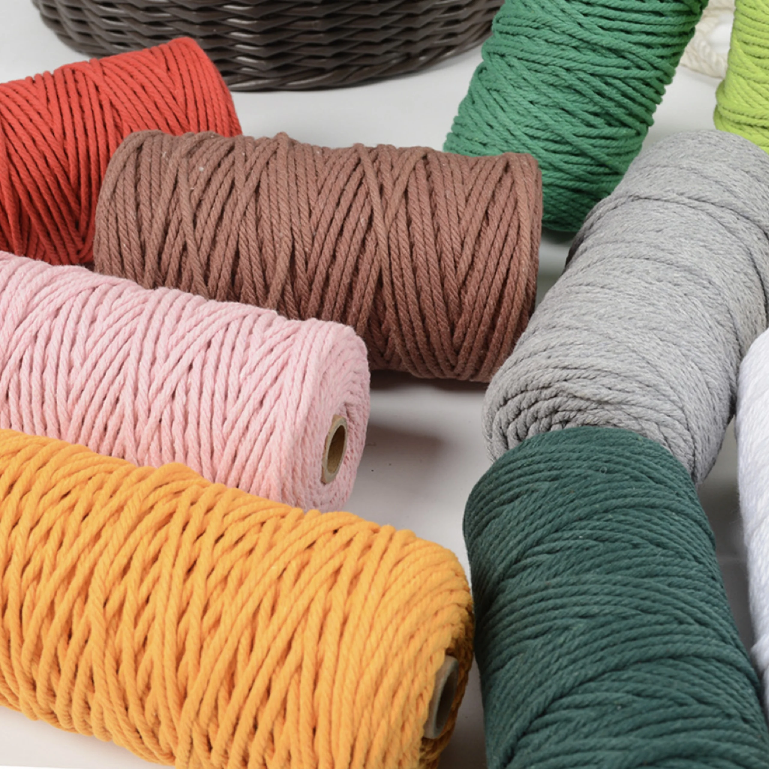 Description Picture 4 of itemMulticolour 3mm 10Meters Macaroon Cotton Rope Macrame Colorful Thread for Handwork DIY Material Room Wall Hanging Decoration
