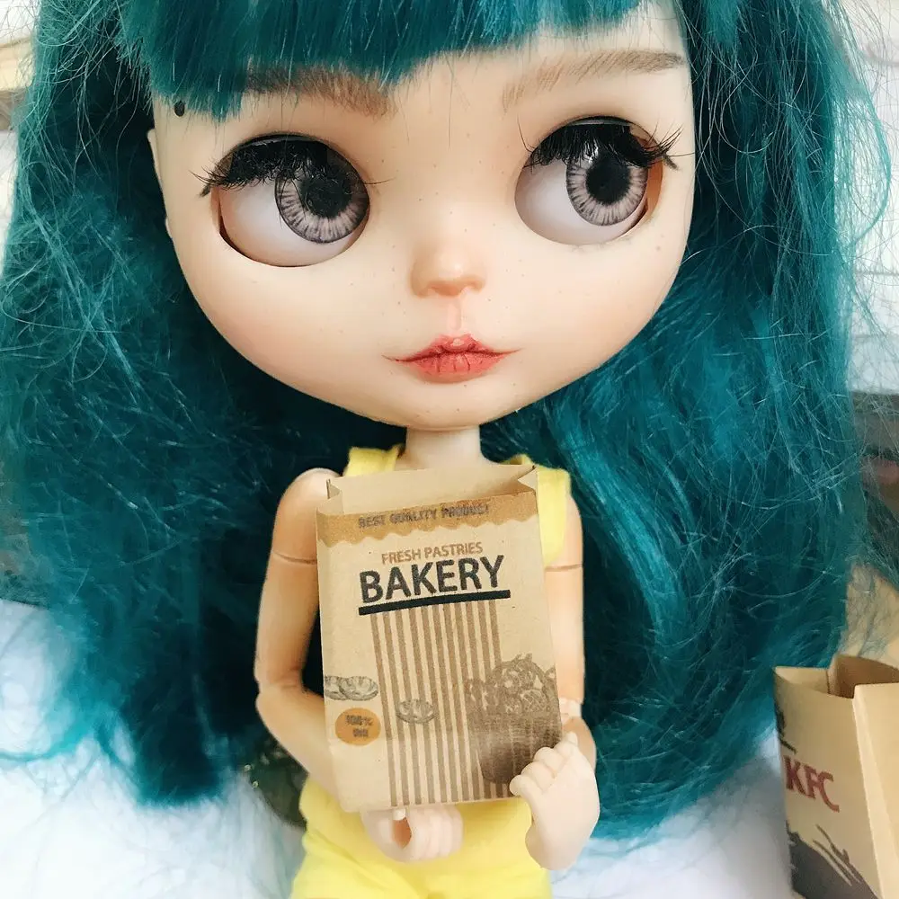 1/12 Scale Dollhouse Miniature Shopping Packing Bag Baking Bags for Blyth OB11 Doll House Mini Bag Play Toys Accessories 2