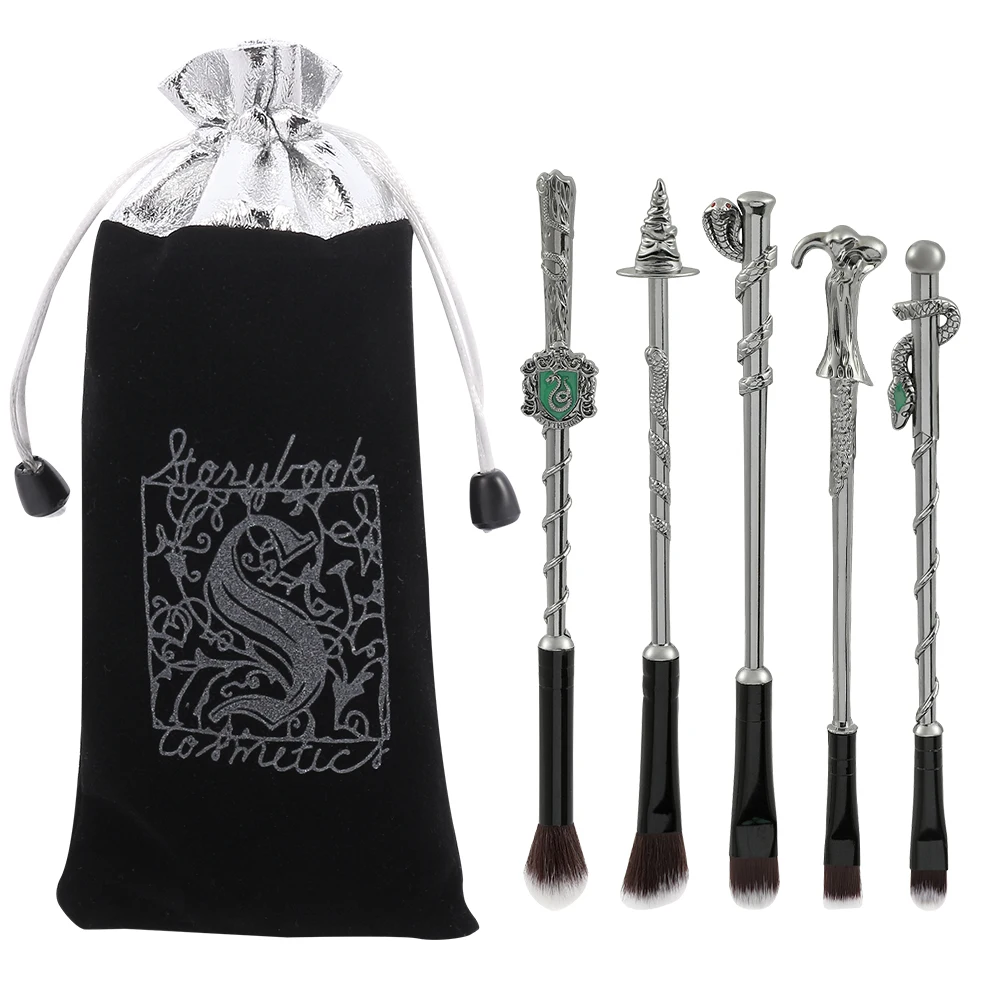5 Pz/Set Snake Vintage Magic Wand Pennelli Per Trucco Slytherin Pennelli Per Ombretti Animali Pennelli Cosmetici Kit Di Strumenti Di Bellezza Per Donn