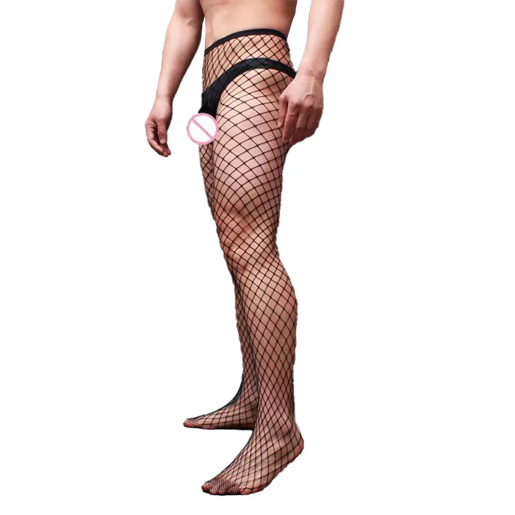 

Mens Sexy Mesh See Through Pantyhose Sissy Underwear Fishnet Hollow Out Body Stockings Erotic Lingerie Transparent Underwear