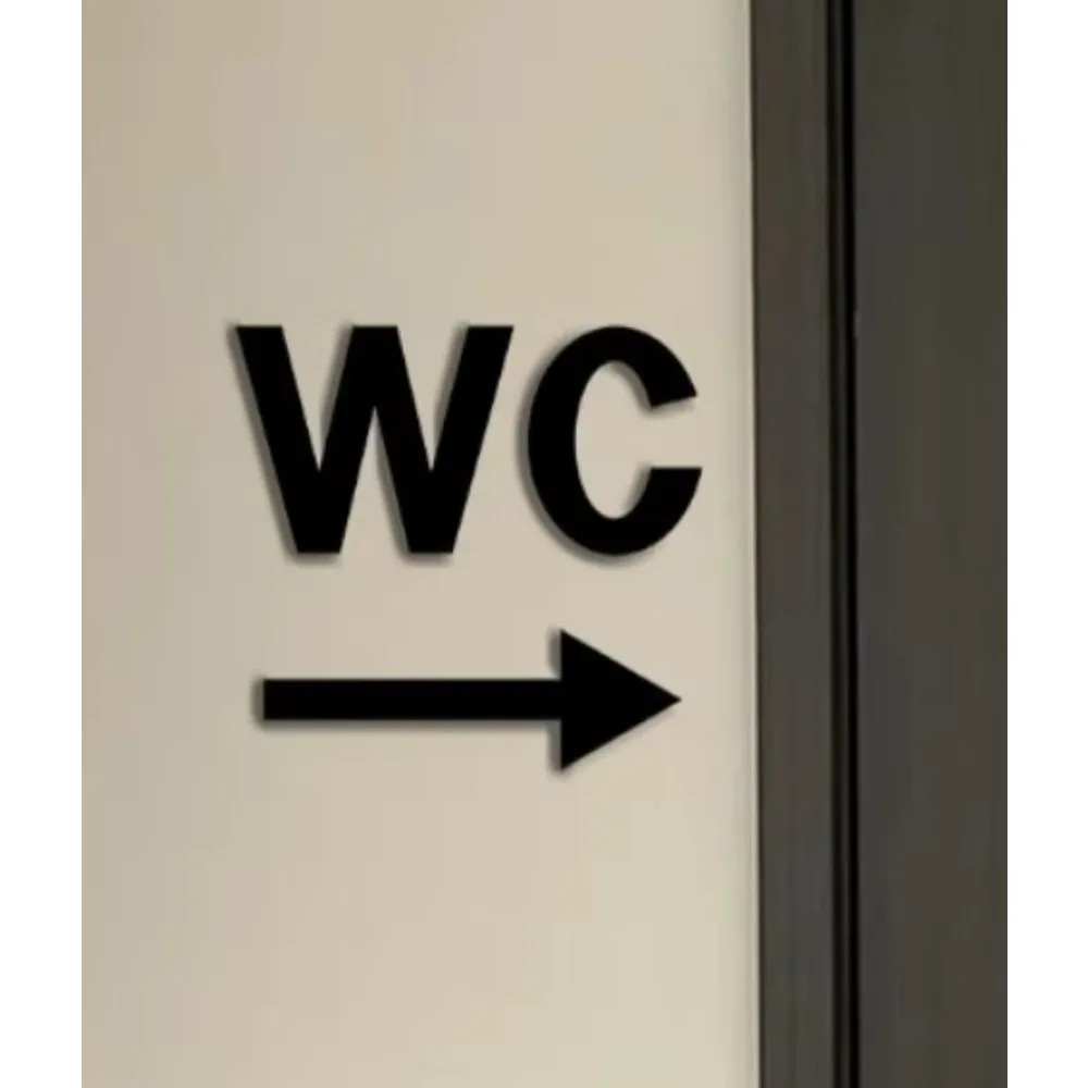 STYLEMAX 세련된 WC 방향 아크릴 사인, 공공 장소를 위한 세련된 가이..