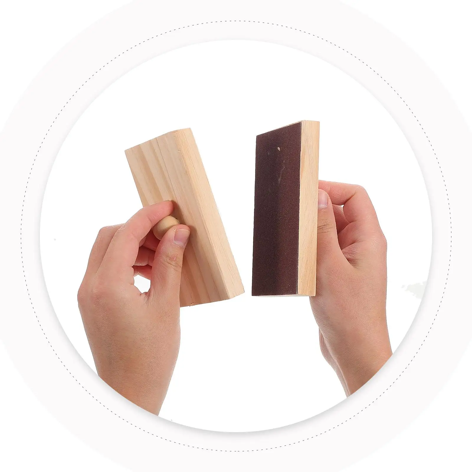 1 Pair Wooden Sand Block Instrument for Kids Percussion Musical Toys Ideal for Early Education Rhythm Training and Fun Playtime