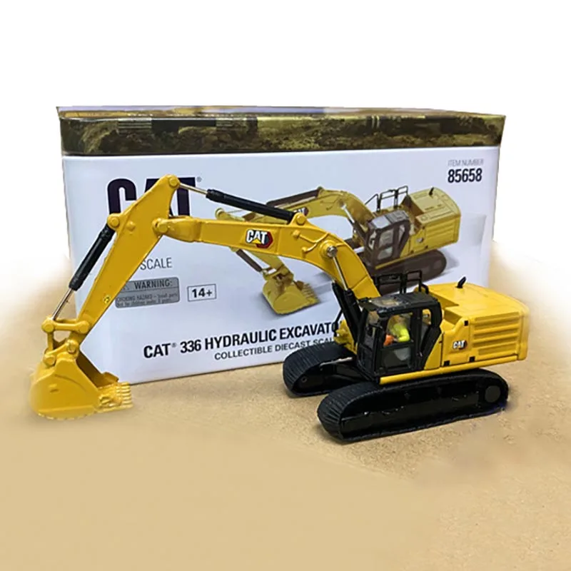 dm-diecast-1-87-scale-cat-336-excavator-hook-machine-alloy-engineering-vehicle-model-85658-collection-souvenir