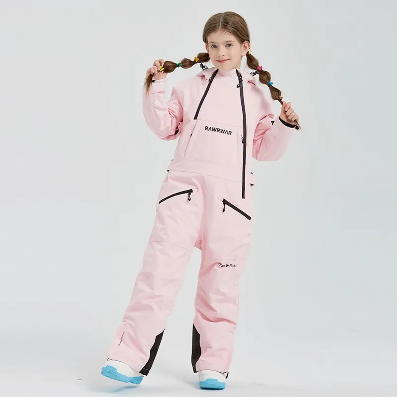 스키복 주니어 Ski Suit Cotton Coat Jacket Children Boys and Girls Warm Thick Windproof Waterproof and Hard-Wearing Veneer Double Board