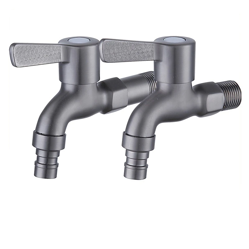 

1PC Gun Gray Brass Bibock Single Cold Water Washing Machine Faucet Thread G1/2' Wall Mount