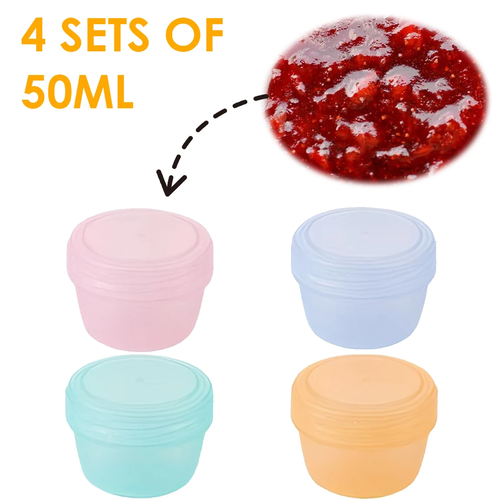 6 Pack Salad Dressing Container with Graduated Line Sauce Container Leakproof Tiny Condiment Container for Lunch Box Accessories