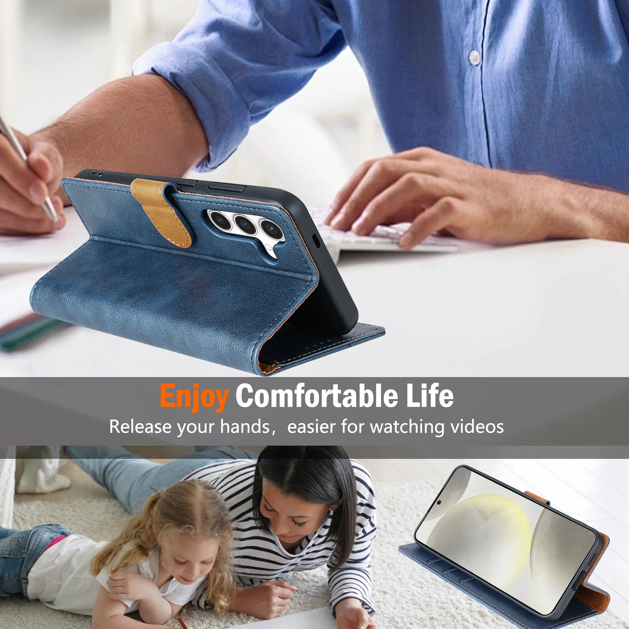 Luxurious Leather Wallet Flip Phone Case Cover