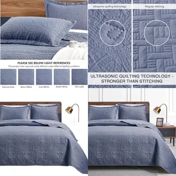 Blue Lightweight Summer Quilt Set 1