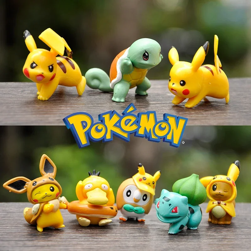 

8pcs/set Pokemon Pikachu Figure Ornaments Decoration Jenny Turtle Anime Figure Birthday Cake Baking Decoration Birthday Gifts